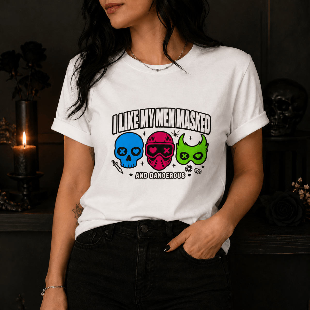 Masked Men Graphic Tee - T - SHIRT - TheSpinedLife