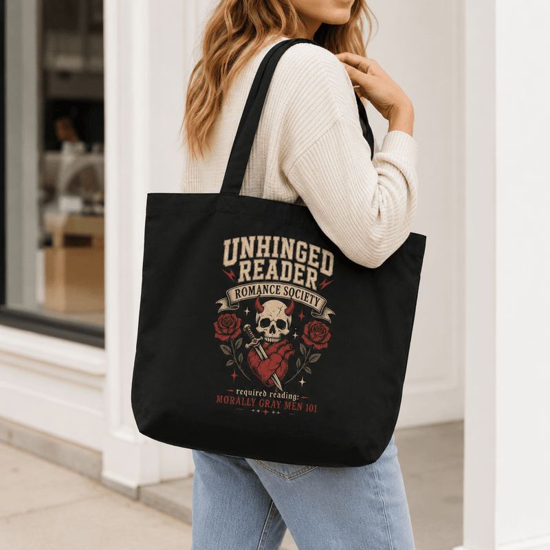 Unhinged Reader Romance Society Large Tote Bag - Tote Bag - TheSpinedLife