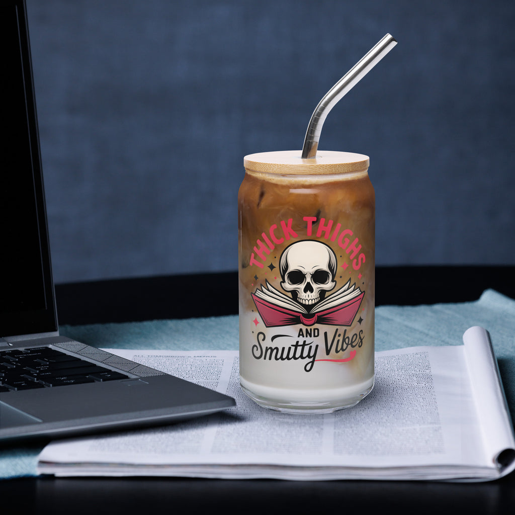 Thick Thighs and Smutty Vibes Glass Can - DRINKWARE - TheSpinedLife