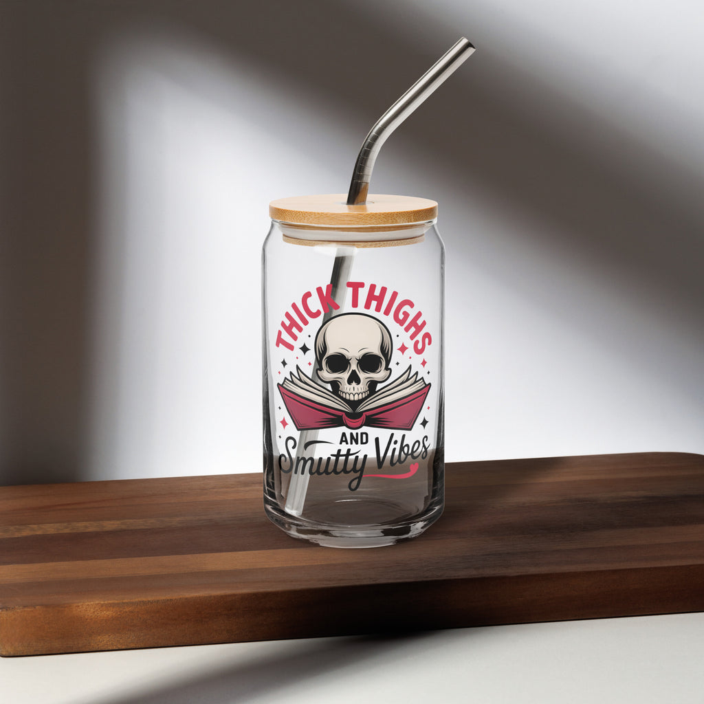 Thick Thighs and Smutty Vibes Glass Can - DRINKWARE - TheSpinedLife