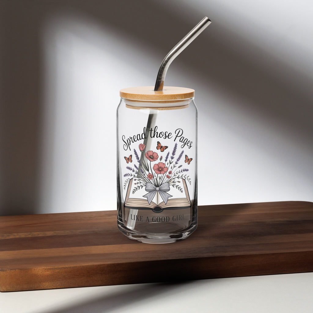 Spread Those Pages Like a Good Girl Glass Can - DRINKWARE - TheSpinedLife