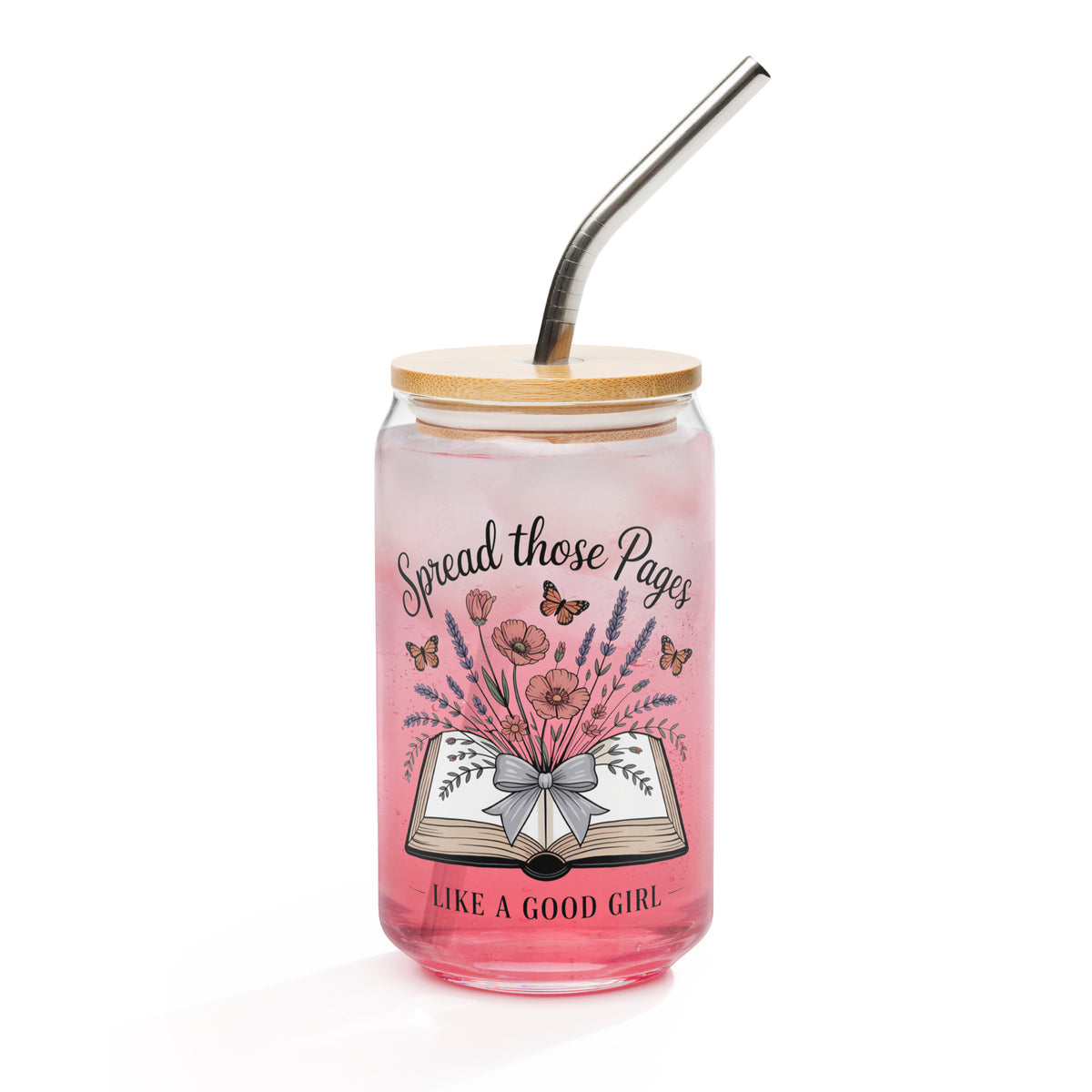Spread Those Pages Like a Good Girl Glass Can - DRINKWARE - TheSpinedLife