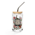 When I Die, Delete My Kindle History Floral Glass Can - DRINKWARE - TheSpinedLife