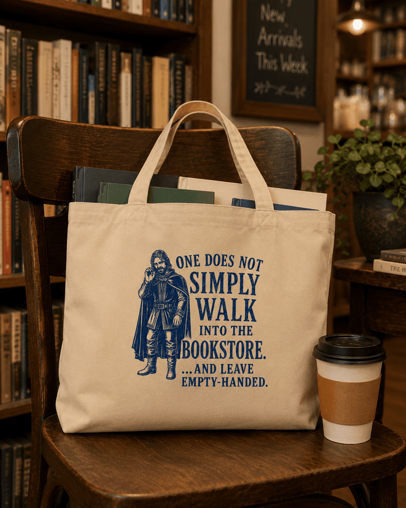 One Does Not Simply Walk Into the Bookstore Large Tote Bag - Tote Bag - TheSpinedLife
