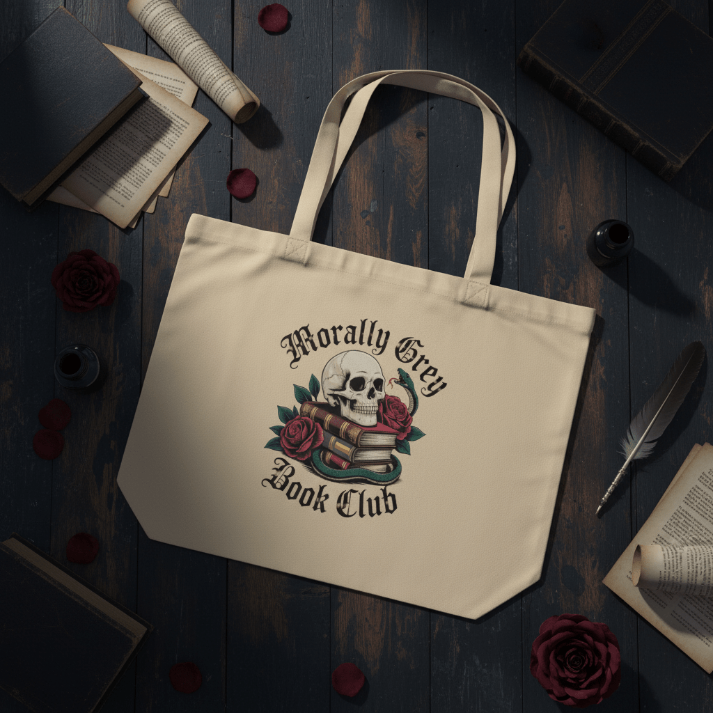 Morally Grey Book Club Large Tote - Tote Bag - TheSpinedLife