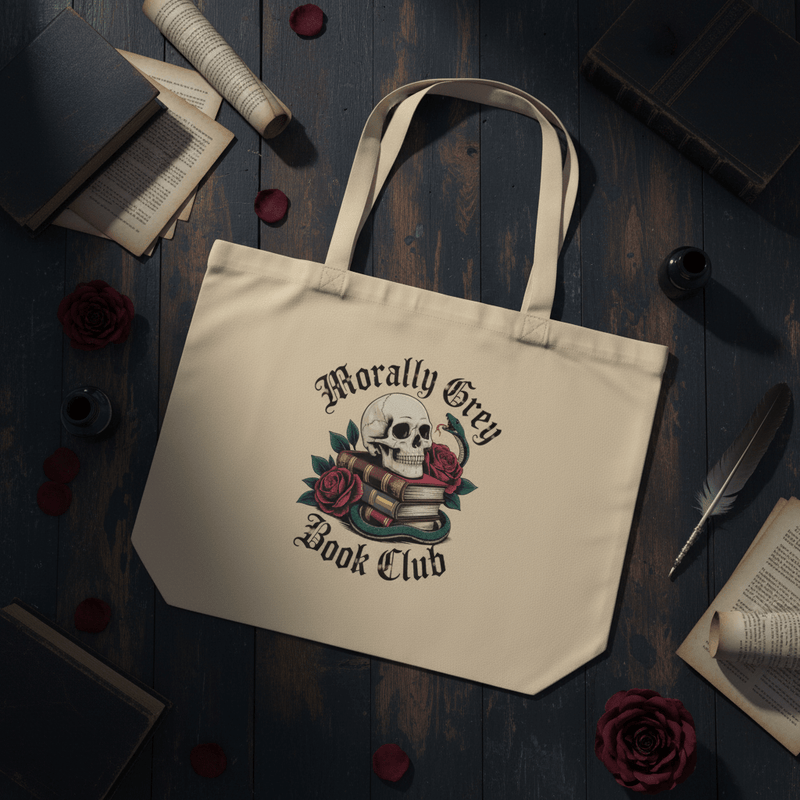 Morally Grey Book Club Large Tote - Tote Bag - TheSpinedLife
