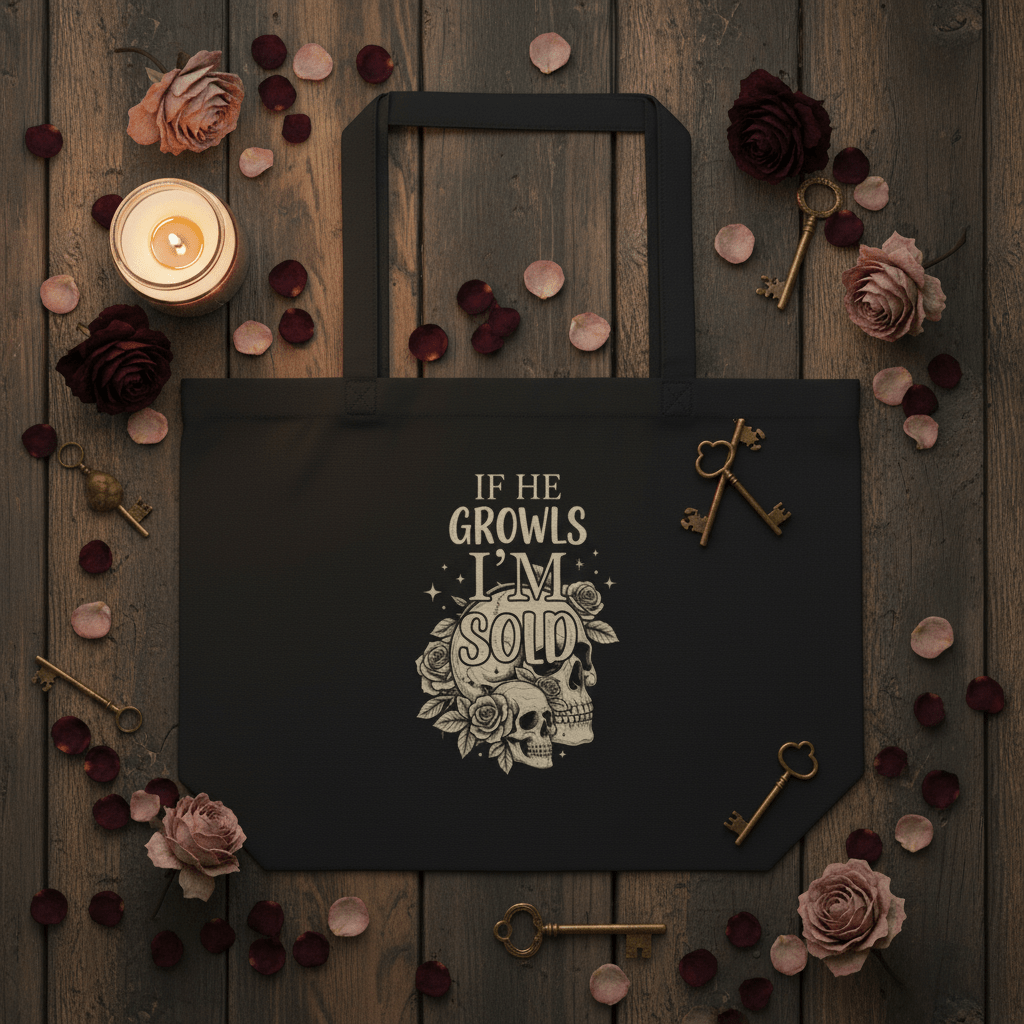 If He Growls I'm Sold Oversized Book Tote - Bags - TheSpinedLife