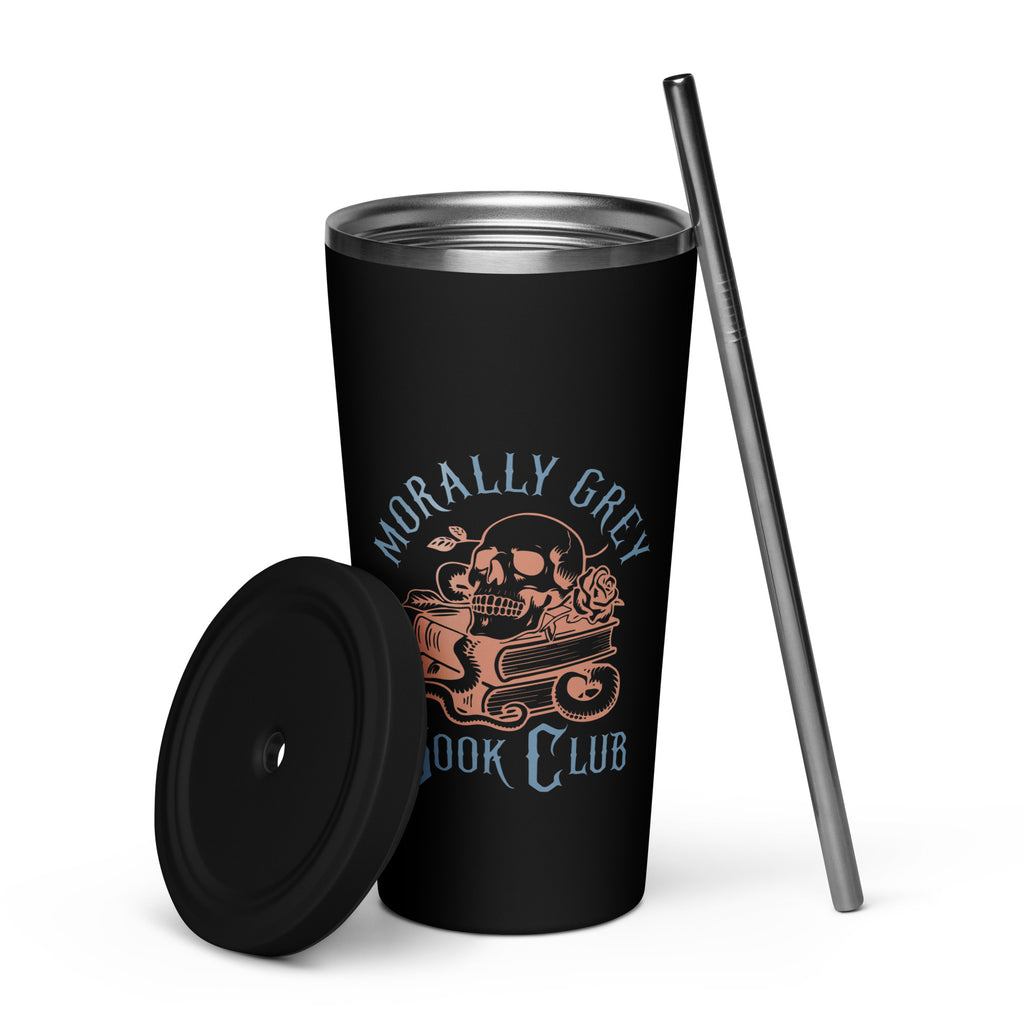 Morally Grey Book Club | Matte Noir Insulated Tumbler - DRINKWARE - TheSpinedLife