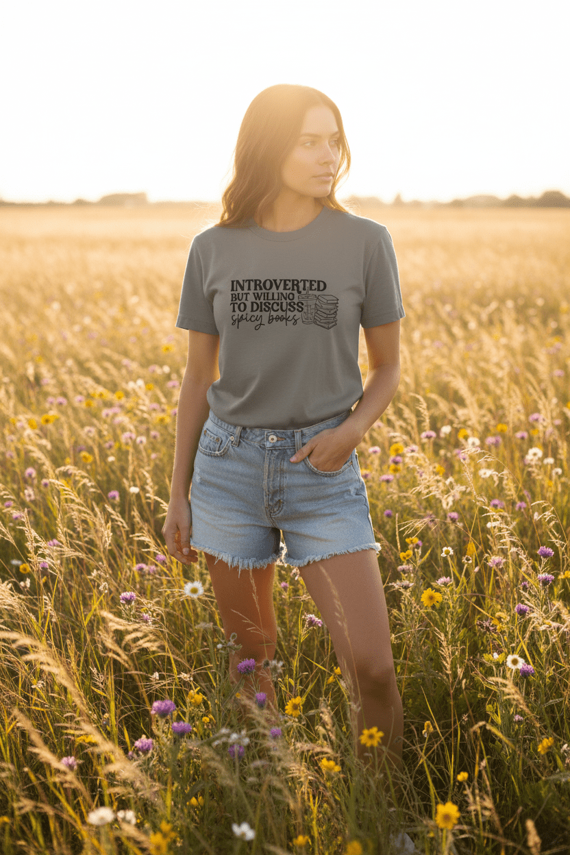 Introverted But Willing to Discuss Spicy Books Tee - T - SHIRT - TheSpinedLife