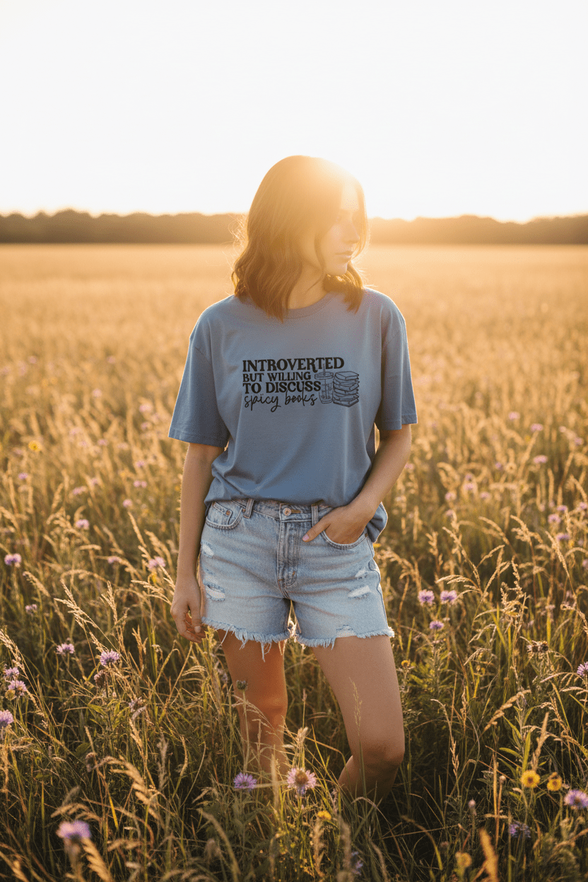 Introverted But Willing to Discuss Spicy Books Tee - T - SHIRT - TheSpinedLife