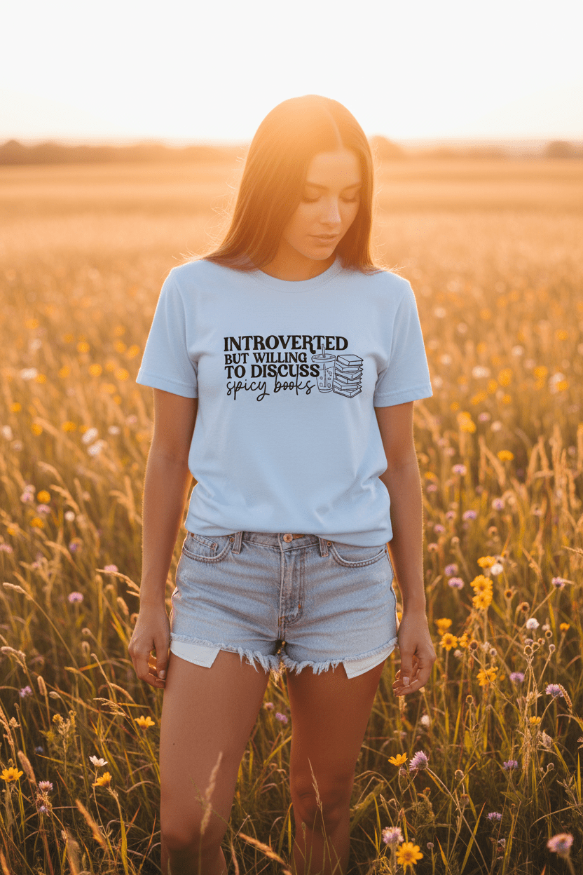 Introverted But Willing to Discuss Spicy Books Tee - T - SHIRT - TheSpinedLife