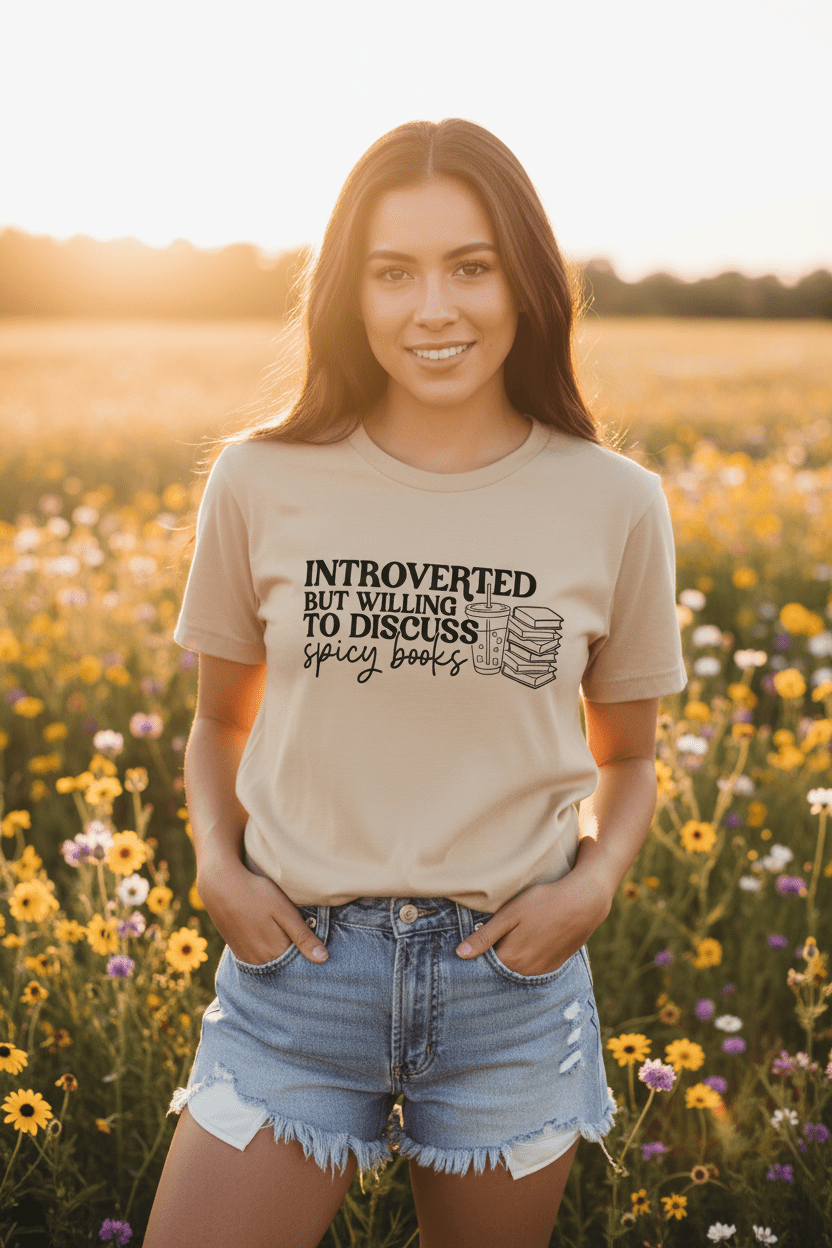 Introverted But Willing to Discuss Spicy Books Tee - T - SHIRT - TheSpinedLife