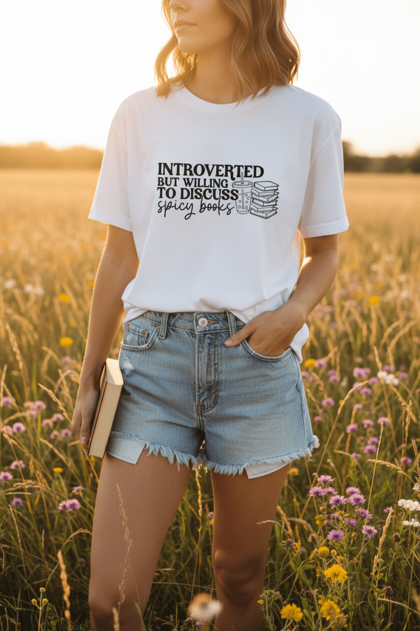 Introverted But Willing to Discuss Spicy Books Tee - T - SHIRT - TheSpinedLife