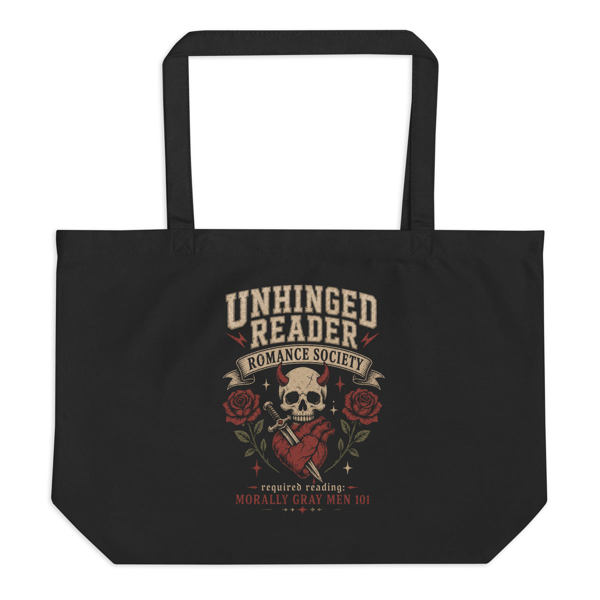 Unhinged Reader Romance Society Large Tote Bag - Tote Bag - TheSpinedLife