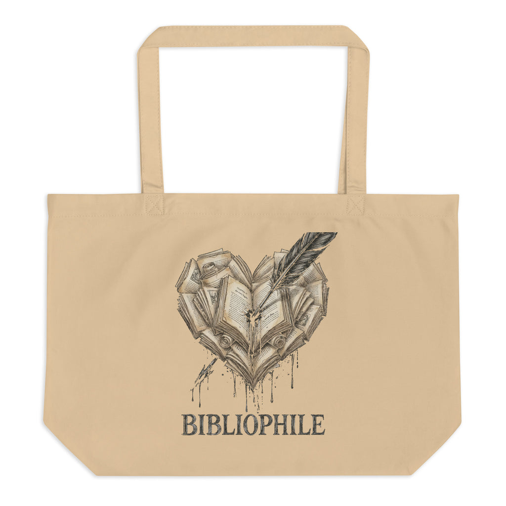 Bibliophile Large Organic Cotton Tote Bag - Tote Bag - TheSpinedLife