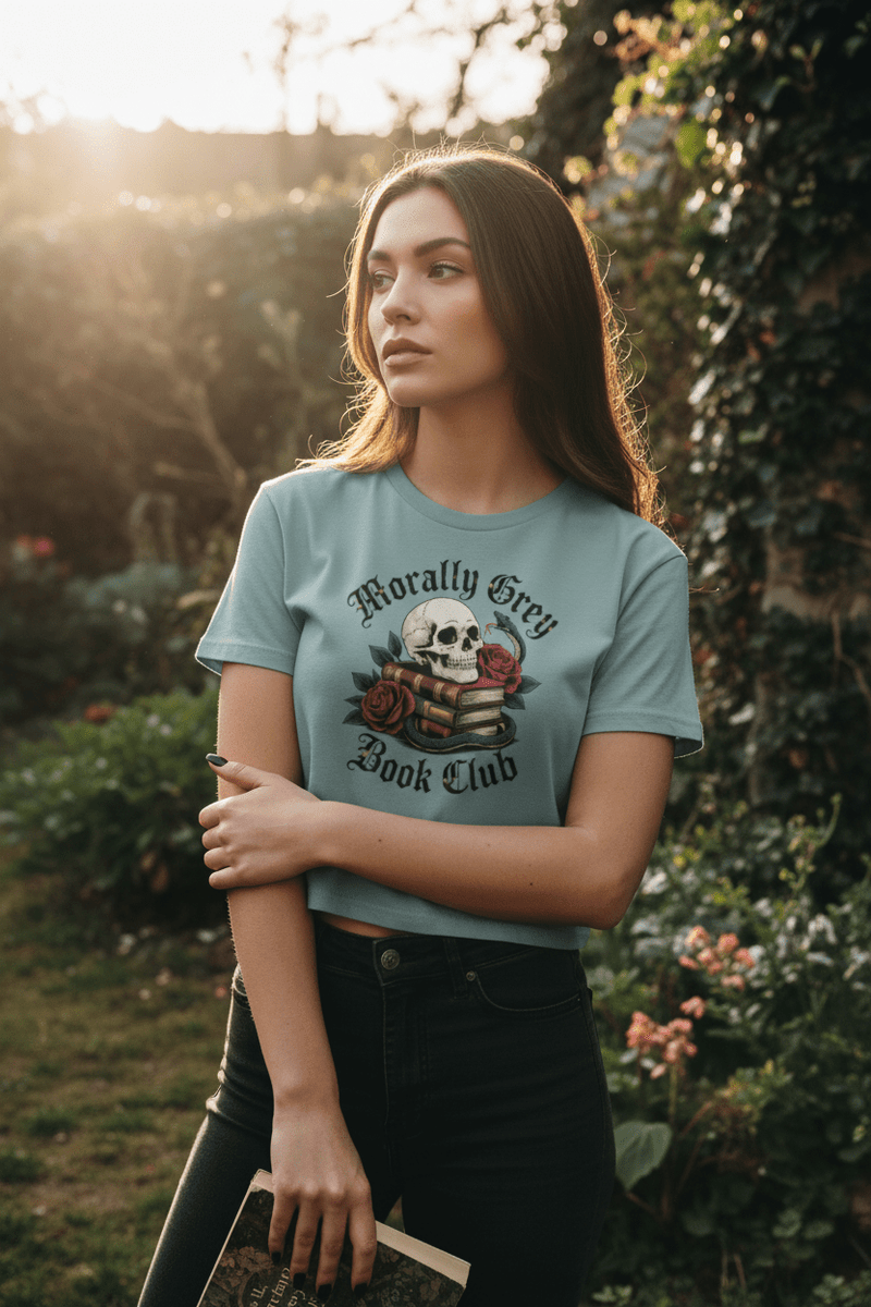 Morally Grey Book Club Cropped T-Shirt - T - SHIRT - TheSpinedLife