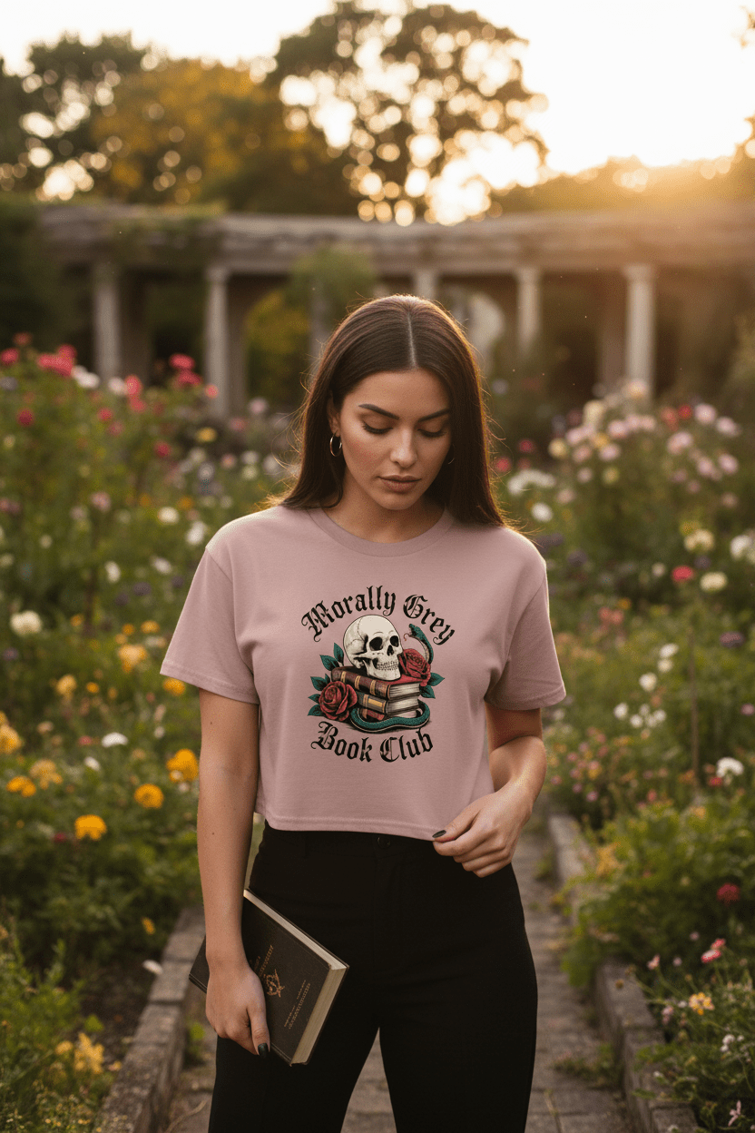 Morally Grey Book Club Cropped T-Shirt - T - SHIRT - TheSpinedLife