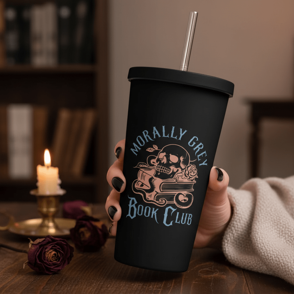 Morally Grey Matte Noir Tumbler - DRINKWARE - TheSpinedLife