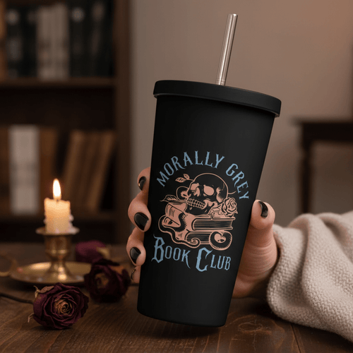 Morally Grey Matte Noir Tumbler - DRINKWARE - TheSpinedLife
