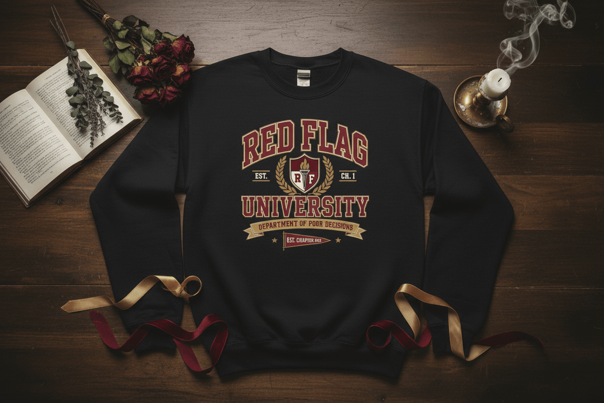 Red Flag University Department of Poor Decisions Crewneck - Sweatshirt - TheSpinedLife