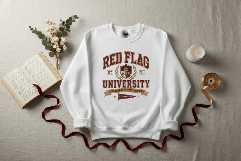 Red Flag University Department of Poor Decisions Crewneck - Sweatshirt - TheSpinedLife