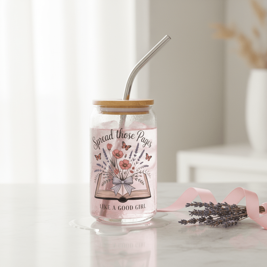 Spread Those Pages Like a Good Girl Glass Can - DRINKWARE - TheSpinedLife