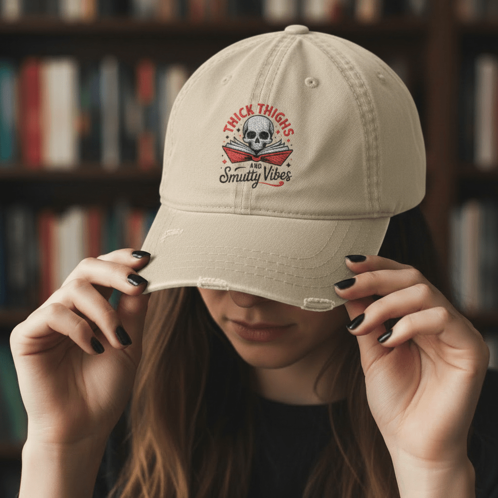 Thick Thighs Smutty Vibes Embroidered Distressed Hat - Hats - TheSpinedLife