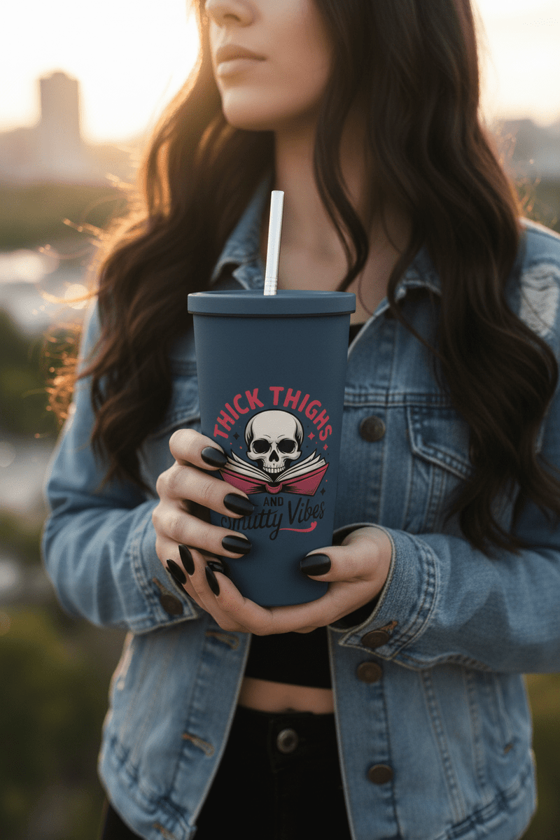 Thick Thighs and Smutty Vibes Tumbler - DRINKWARE - TheSpinedLife