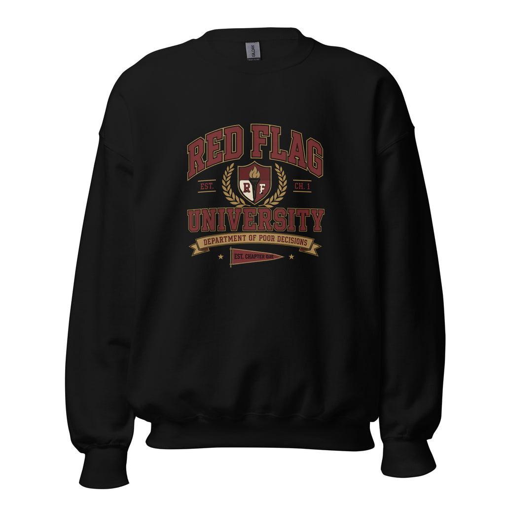 Red Flag University Department of Poor Decisions Crewneck - Sweatshirt - TheSpinedLife