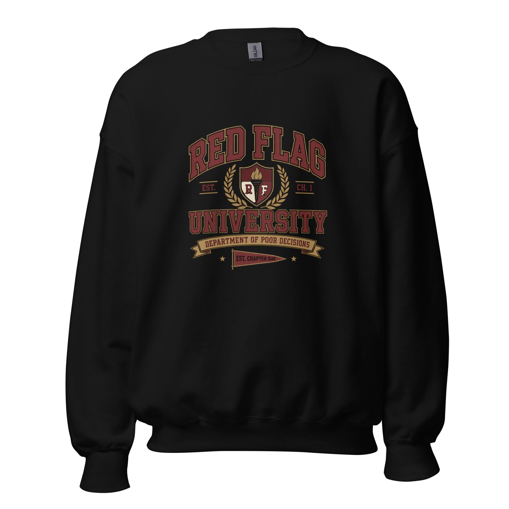 Red Flag University Department of Poor Decisions Crewneck - Sweatshirt - TheSpinedLife