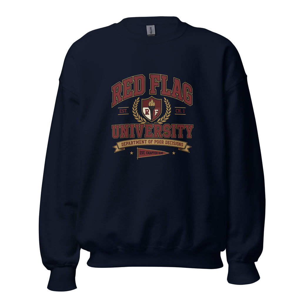 Red Flag University Department of Poor Decisions Crewneck - Sweatshirt - TheSpinedLife