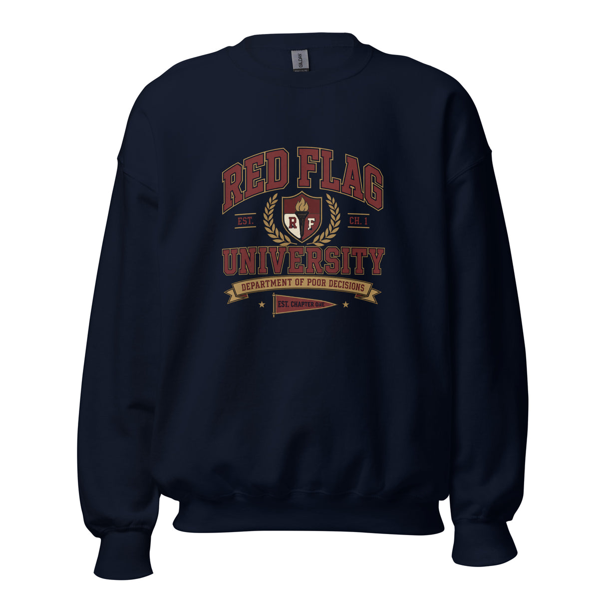 Red Flag University Department of Poor Decisions Crewneck - Sweatshirt - TheSpinedLife