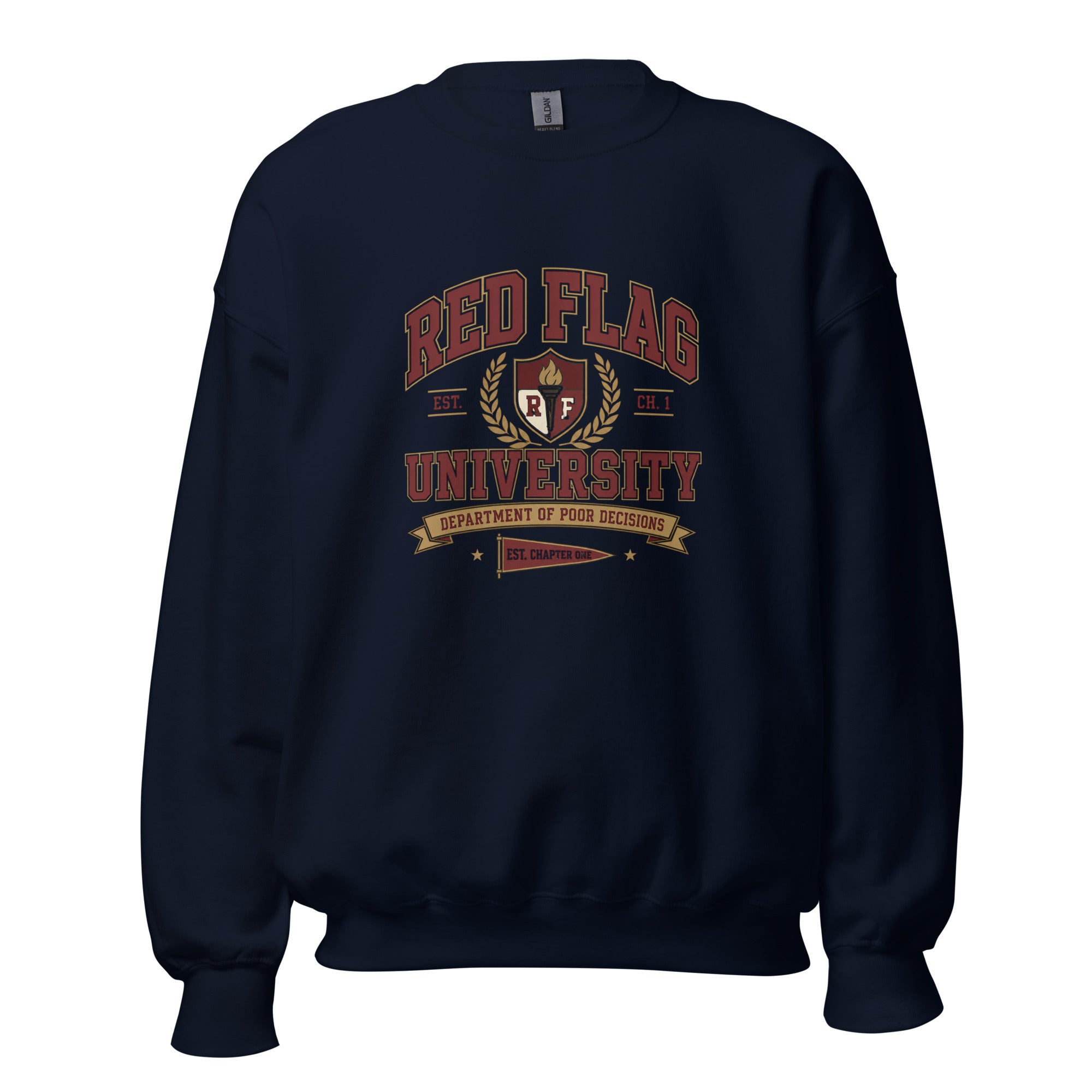 Red Flag University Department of Poor Decisions Crewneck - Sweatshirt - TheSpinedLife
