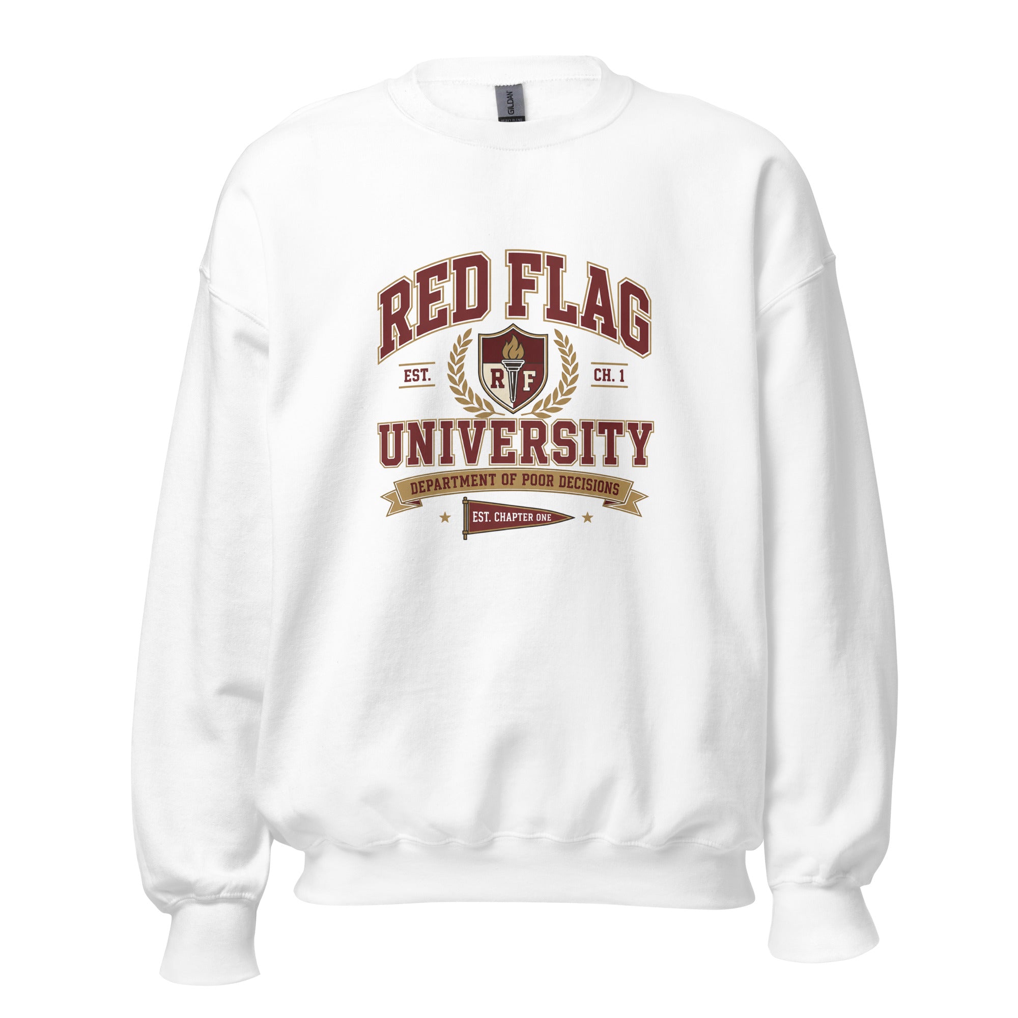 Red Flag University Department of Poor Decisions Crewneck - Sweatshirt - TheSpinedLife