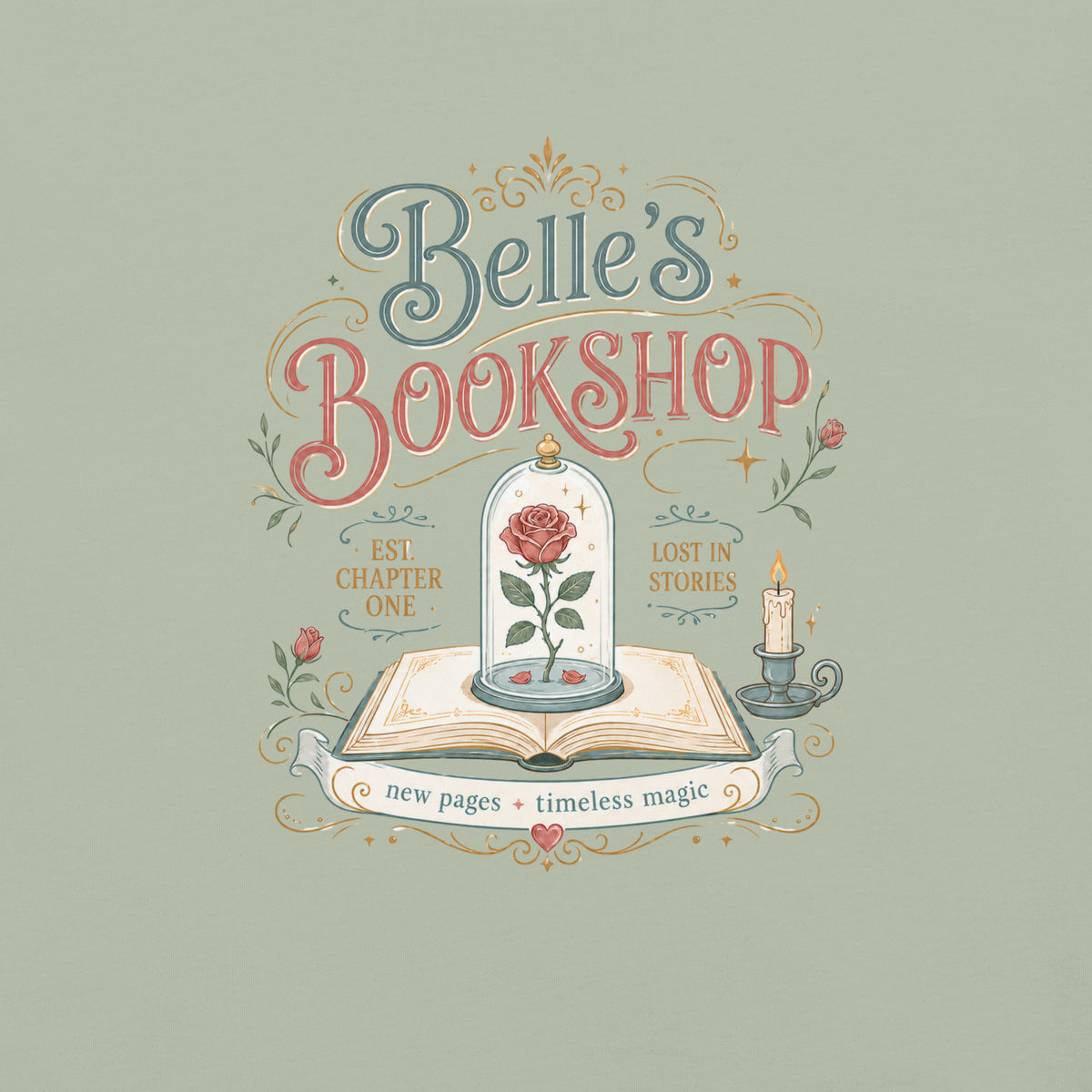 Belle's Bookshop Graphic Tee - T - SHIRT - TheSpinedLife
