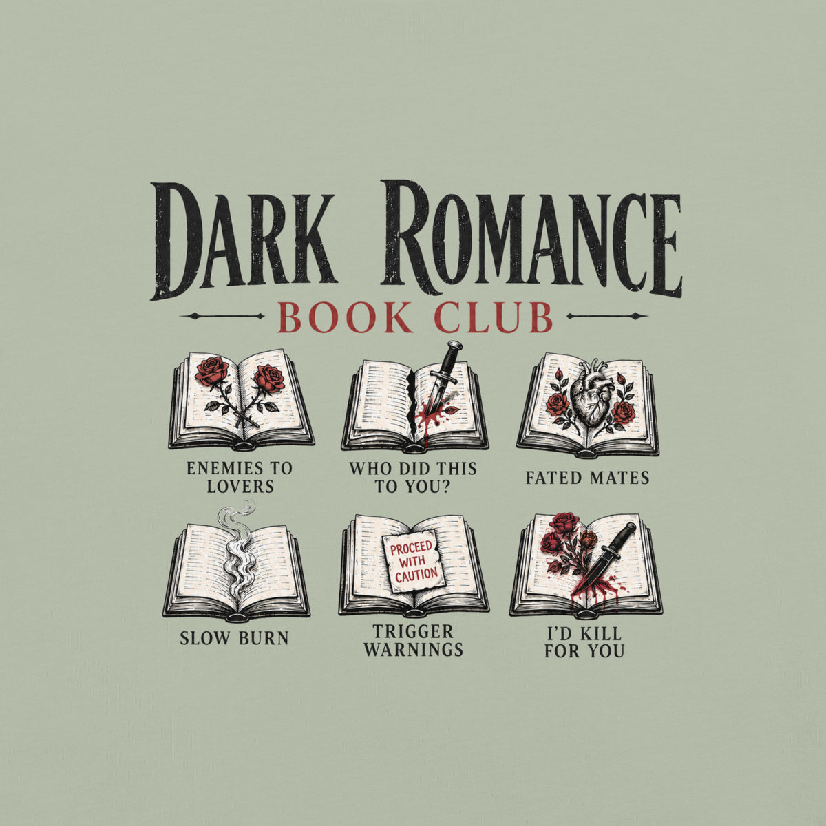 Dark Romance Book Club Graphic Tee - T - SHIRT - TheSpinedLife