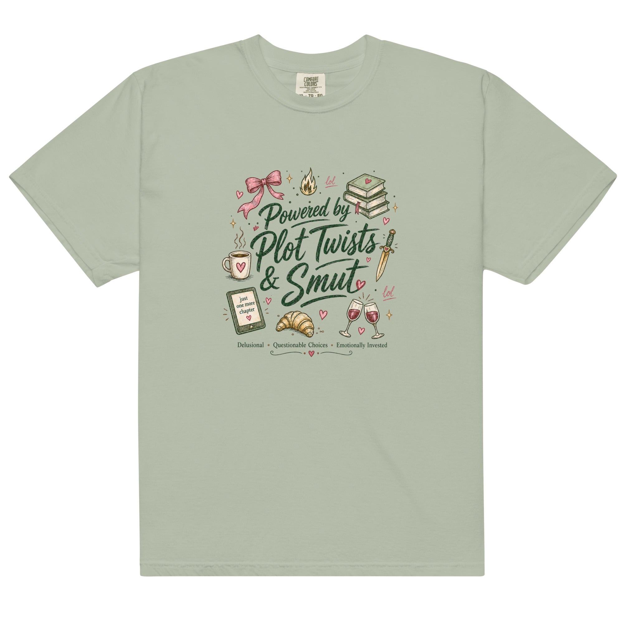 Powered by Plot Twists & Smut Graphic Tee - T - SHIRT - TheSpinedLife