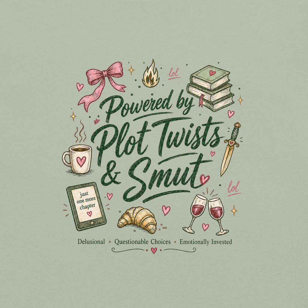 Powered by Plot Twists & Smut Graphic Tee - T - SHIRT - TheSpinedLife