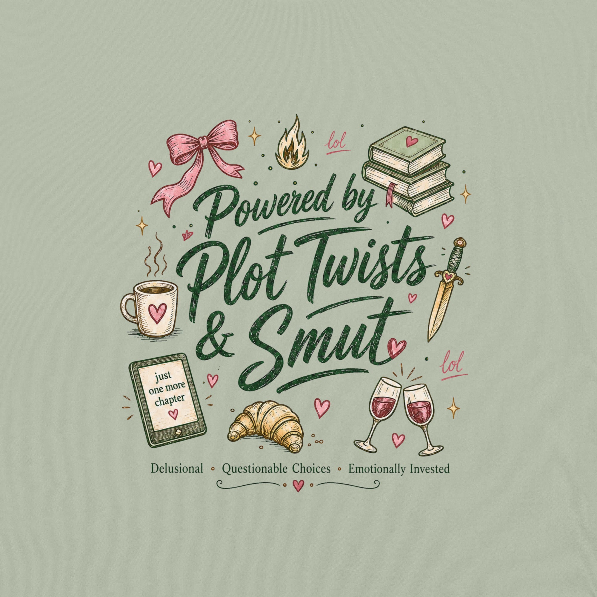 Powered by Plot Twists & Smut Graphic Tee - T - SHIRT - TheSpinedLife