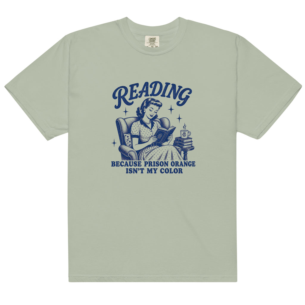 Reading Because Prison Orange Isn't My Color Graphic Tee - T - SHIRT - TheSpinedLife