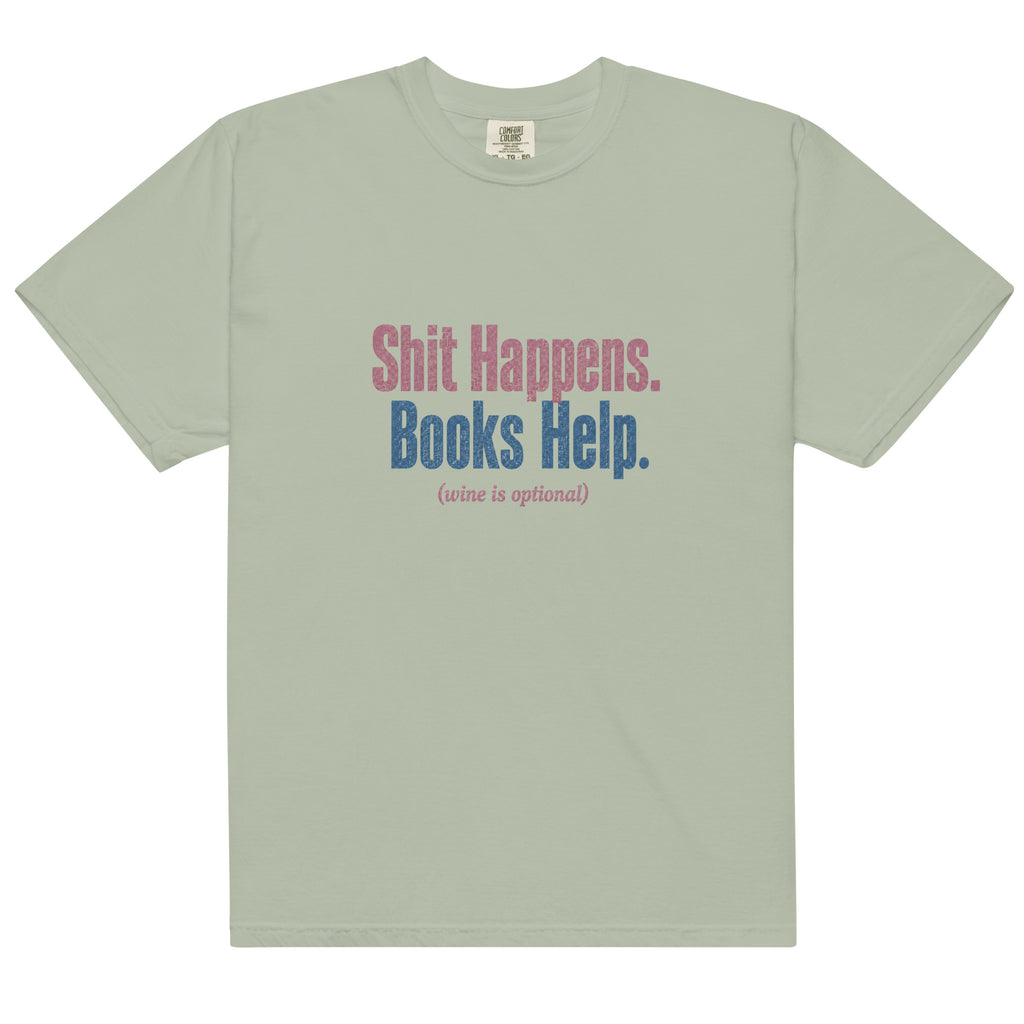 Shit Happens. Books Help. Graphic Tee - T - SHIRT - TheSpinedLife