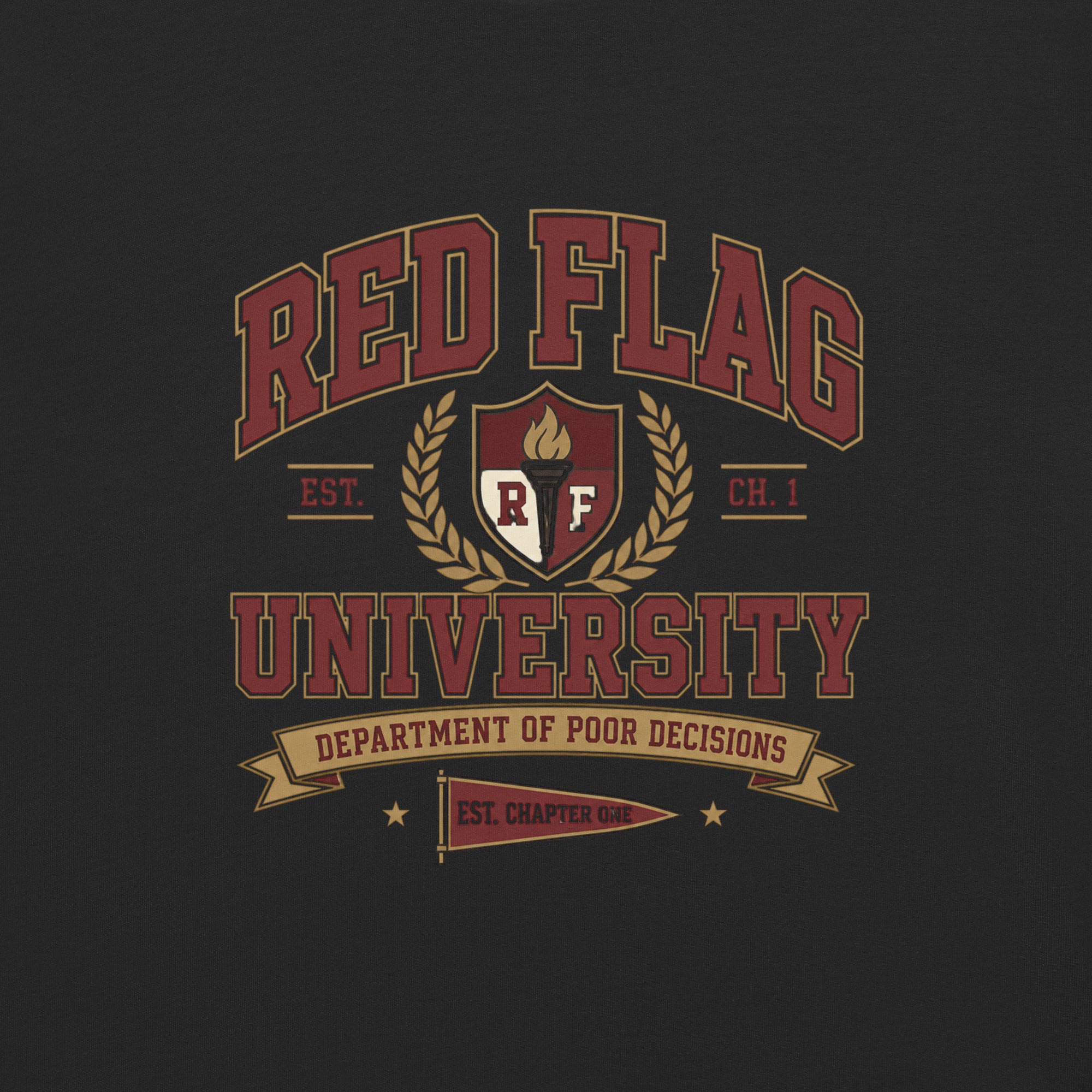 Red Flag University Dark Romance Graphic Tee - T - SHIRT - TheSpinedLife