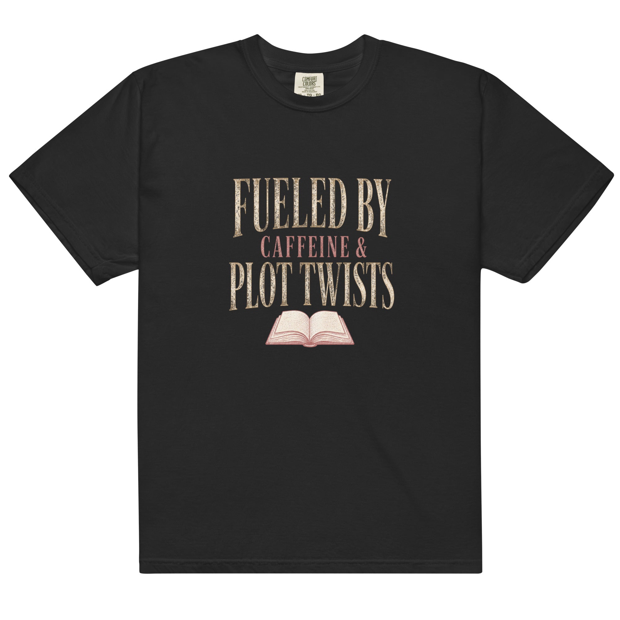 Fueled by Caffeine & Plot Twists Graphic Tee - T - SHIRT - TheSpinedLife