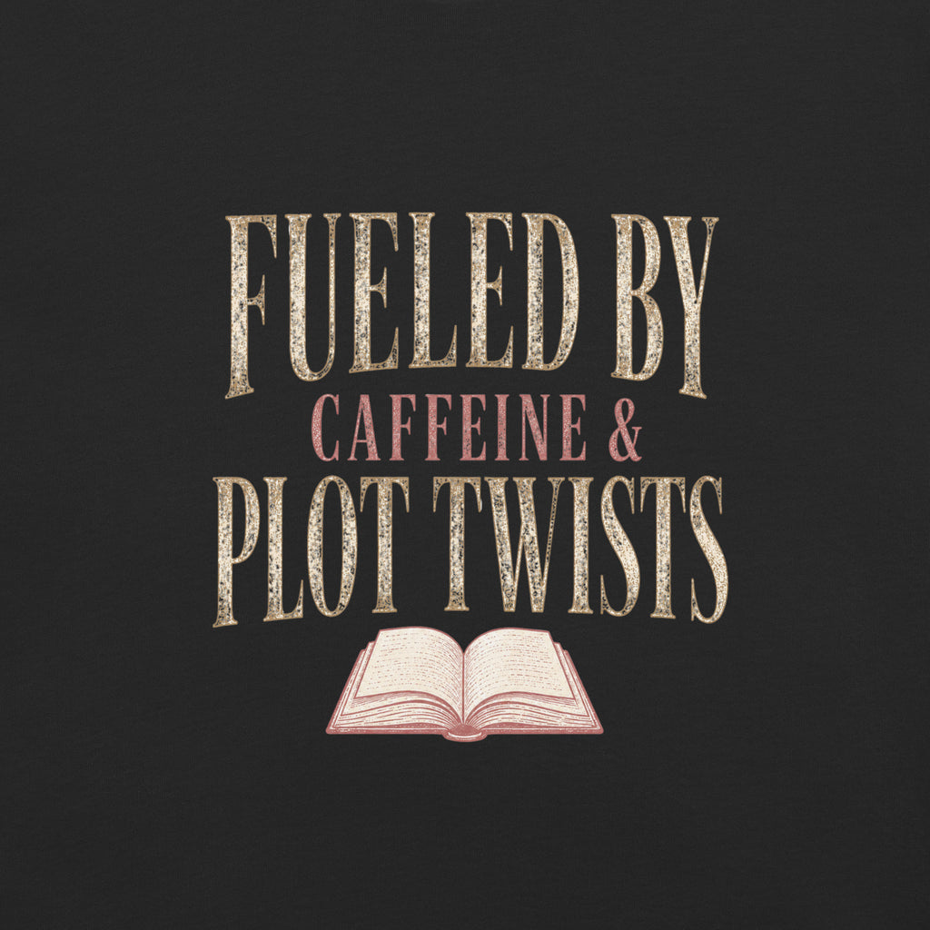 Fueled by Caffeine & Plot Twists Graphic Tee - T - SHIRT - TheSpinedLife