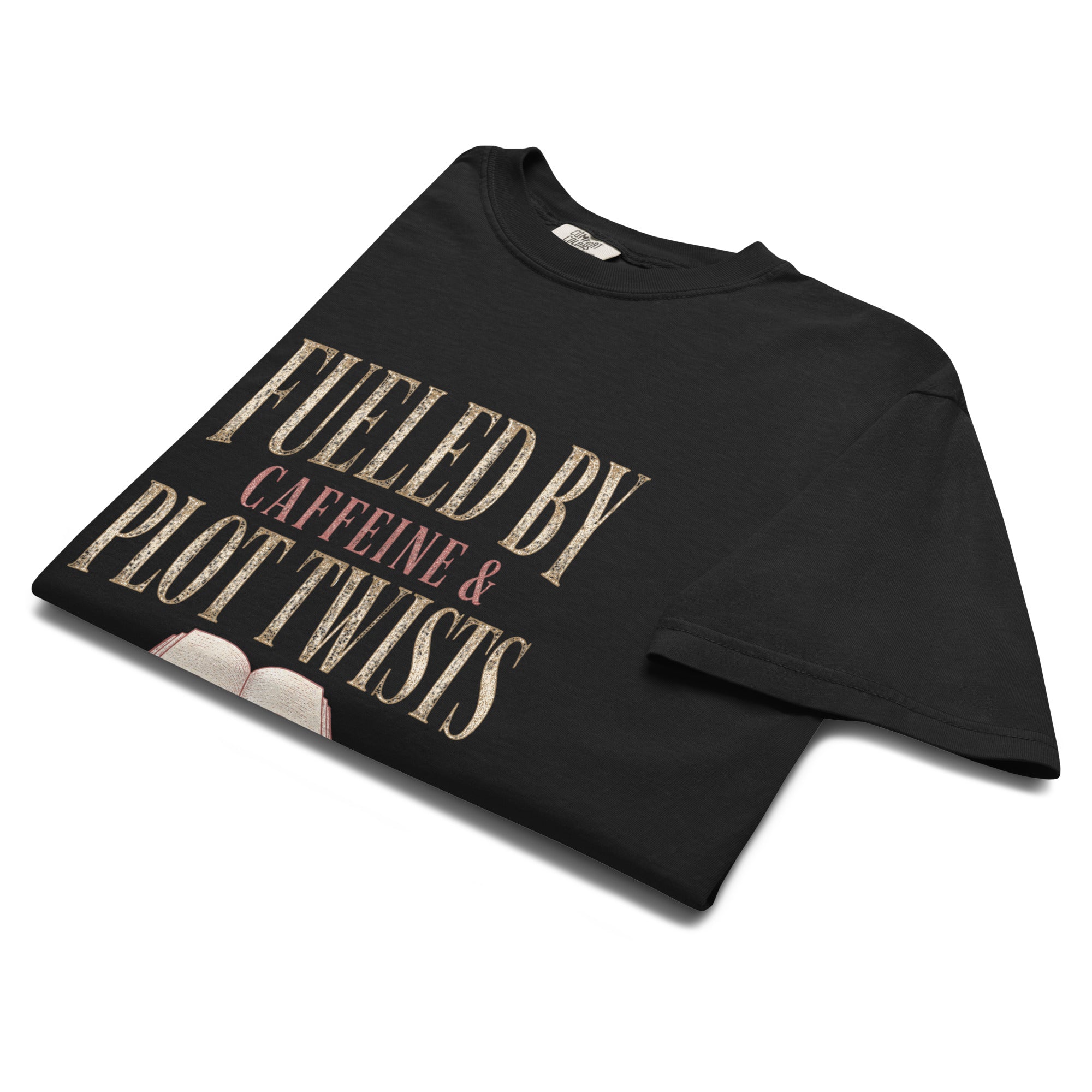Fueled by Caffeine & Plot Twists Graphic Tee - T - SHIRT - TheSpinedLife