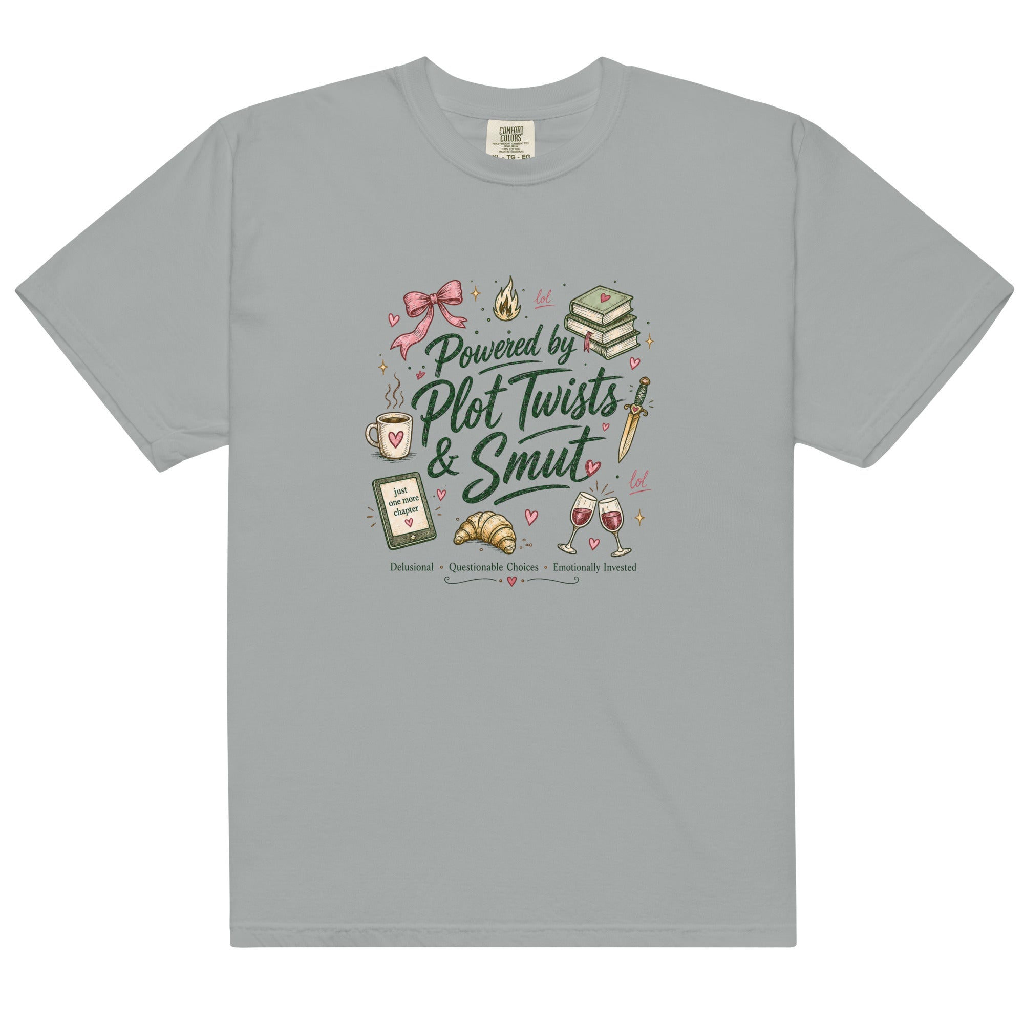 Powered by Plot Twists & Smut Graphic Tee - T - SHIRT - TheSpinedLife