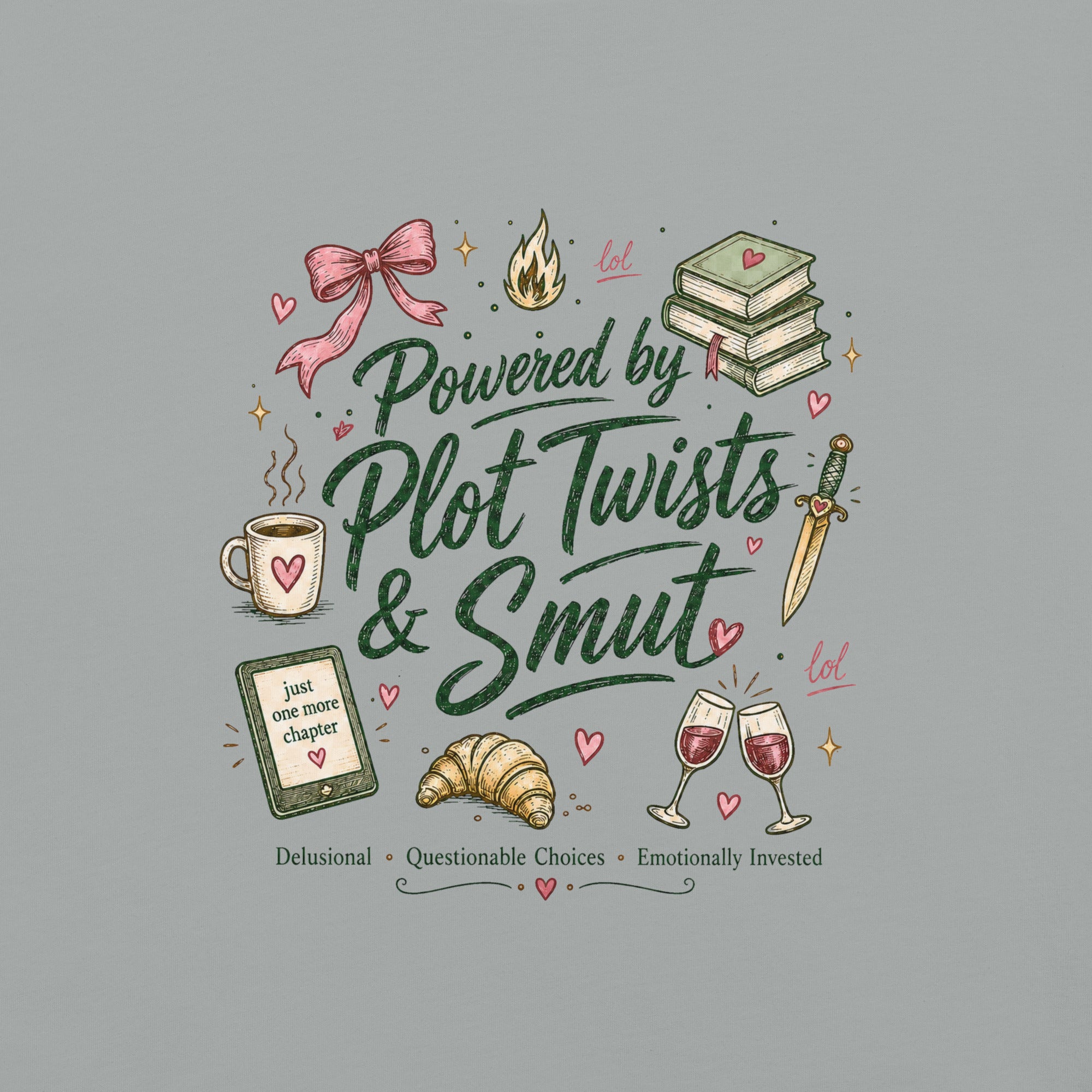 Powered by Plot Twists & Smut Graphic Tee - T - SHIRT - TheSpinedLife