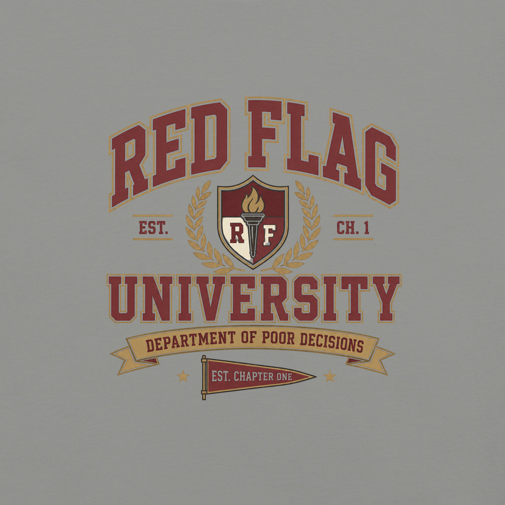 Red Flag University Dark Romance Graphic Tee - T - SHIRT - TheSpinedLife