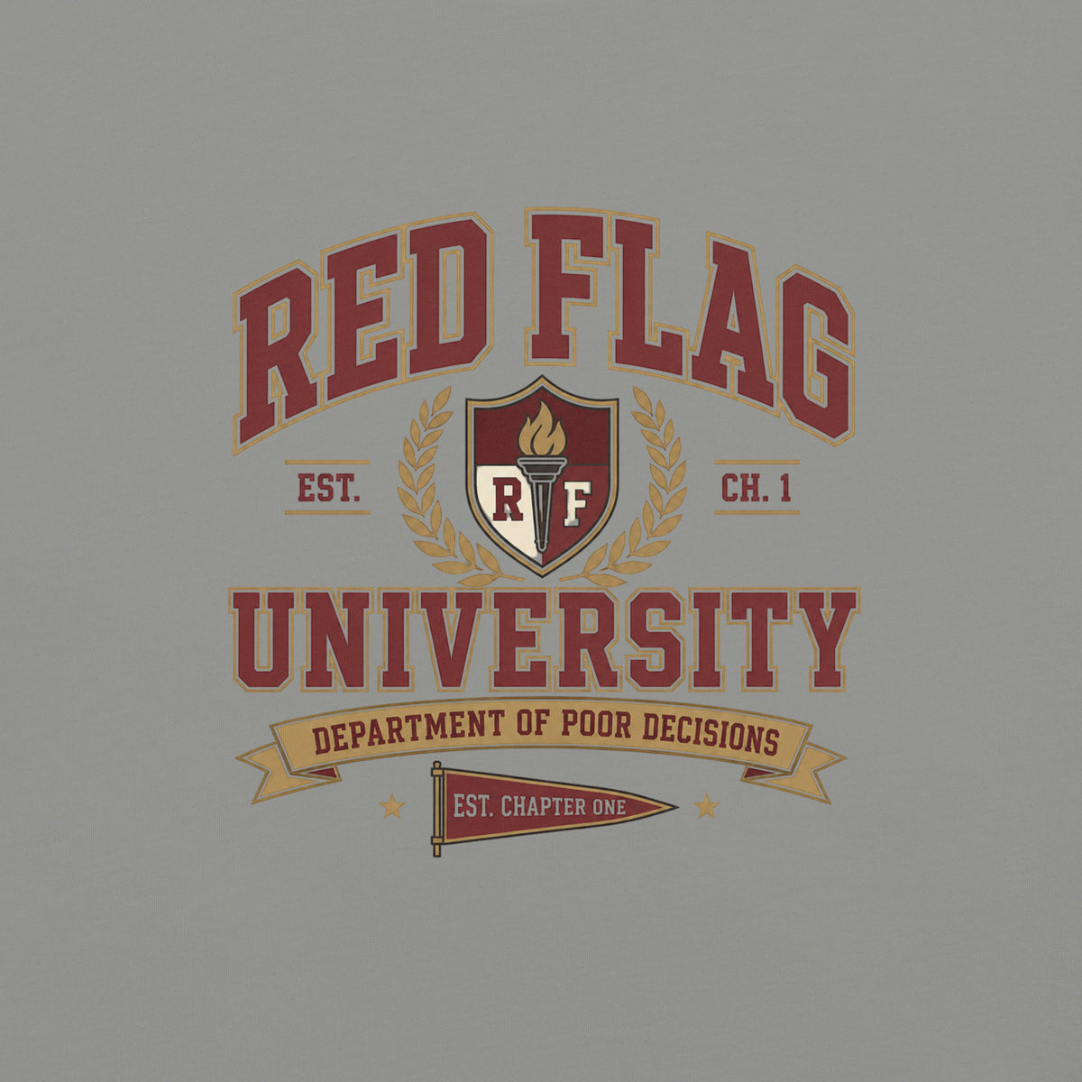 Red Flag University Dark Romance Graphic Tee - T - SHIRT - TheSpinedLife