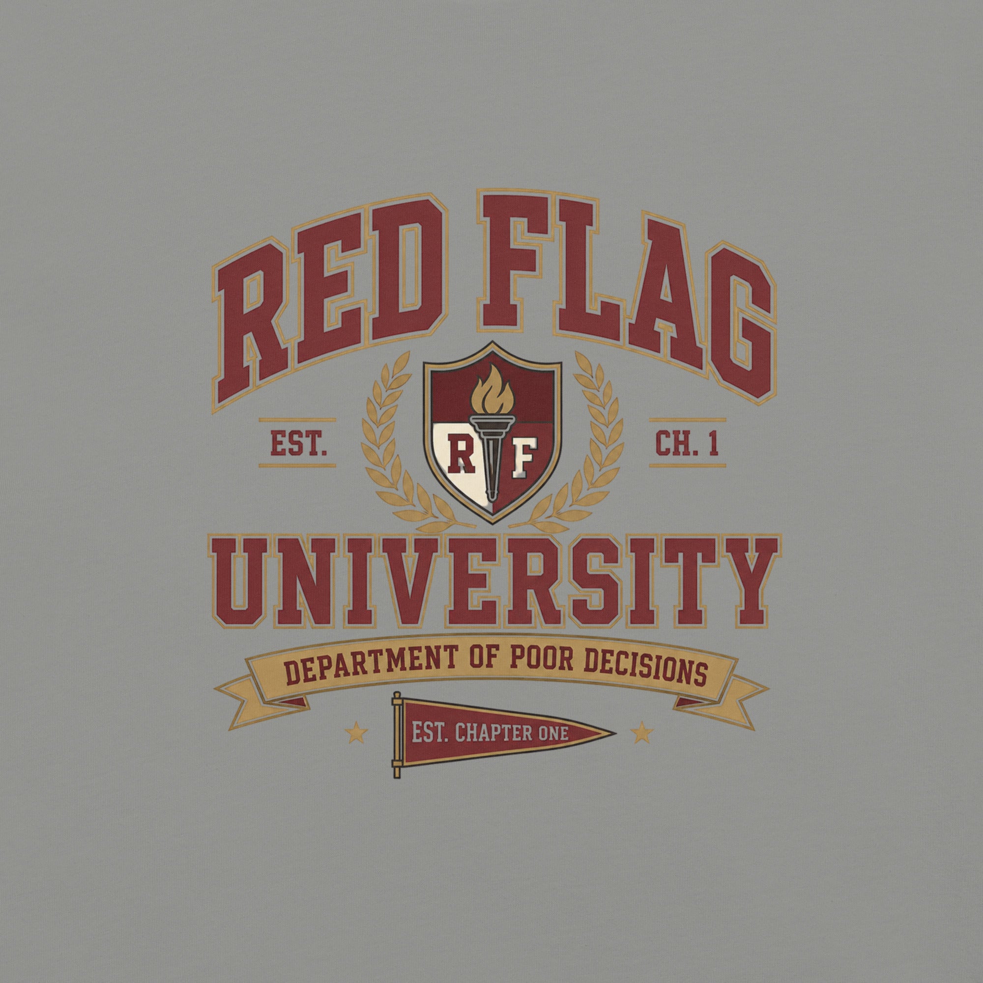 Red Flag University Dark Romance Graphic Tee - T - SHIRT - TheSpinedLife